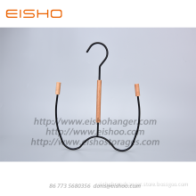 EISHO Black Metal Scarf Hanger Hooks With Wood